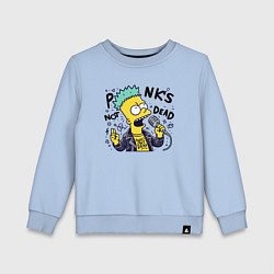 Свитшот хлопковый детский Bart Simpson - punks not dead, цвет: мягкое небо