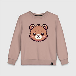 Свитшот хлопковый детский Мордочка медведя, цвет: пыльно-розовый