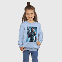 Свитшот хлопковый детский Mass Effect -N7 armor, цвет: мягкое небо — фото 2