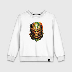 Свитшот хлопковый детский Doom slayer skull, цвет: белый