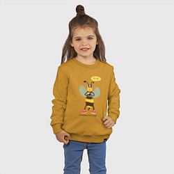 Свитшот хлопковый детский Пчёлка-фотограф серия: весёлые пчёлки, цвет: горчичный — фото 2