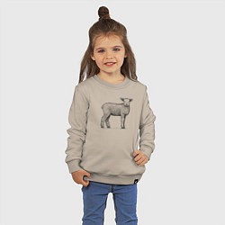 Свитшот хлопковый детский Ягненок в профиль, цвет: миндальный — фото 2