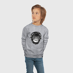 Свитшот хлопковый детский Music gorilla, цвет: меланж — фото 2