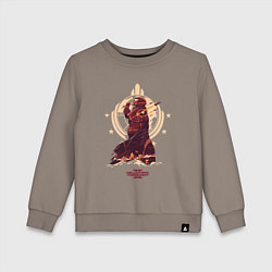 Свитшот хлопковый детский Helldivers 2: Paratroopers Symbol, цвет: утренний латте