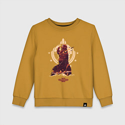Свитшот хлопковый детский Helldivers 2: Paratroopers Symbol, цвет: горчичный