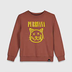 Свитшот хлопковый детский Purrvana, цвет: кирпичный