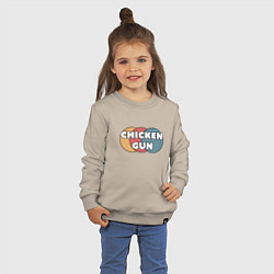 Свитшот хлопковый детский Chicken gun круги, цвет: миндальный — фото 2
