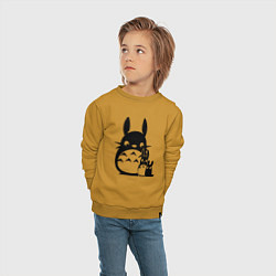Свитшот хлопковый детский Totoros, цвет: горчичный — фото 2