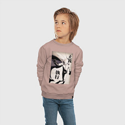 Свитшот хлопковый детский Ванпанчмен Сайтама герой, цвет: пыльно-розовый — фото 2