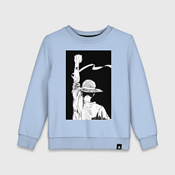 Свитшот хлопковый детский Ван Пис Луффи Монки Д, цвет: мягкое небо