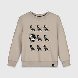 Свитшот хлопковый детский Девять ворон, цвет: миндальный