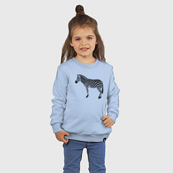 Свитшот хлопковый детский Зебра черные полоски, цвет: мягкое небо — фото 2