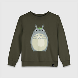 Свитшот хлопковый детский Neighbor Totoro, цвет: хаки