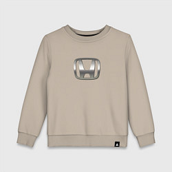 Свитшот хлопковый детский Honda logo auto grey, цвет: миндальный
