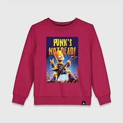 Свитшот хлопковый детский Bart Simpson - punks not dead, цвет: маджента