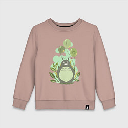 Свитшот хлопковый детский Green Totoro, цвет: пыльно-розовый