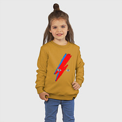 Свитшот хлопковый детский Bowie, цвет: горчичный — фото 2