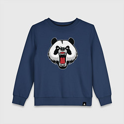 Свитшот хлопковый детский Сердитая панда, цвет: тёмно-синий