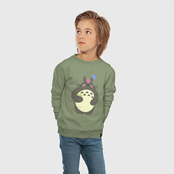 Свитшот хлопковый детский Totoro game, цвет: авокадо — фото 2