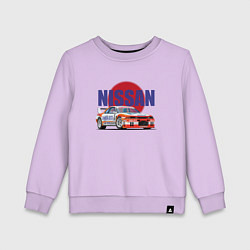 Свитшот хлопковый детский Nissan Skyline GTR 32, цвет: лаванда