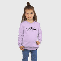 Свитшот хлопковый детский Larisa never alone - motto, цвет: лаванда — фото 2