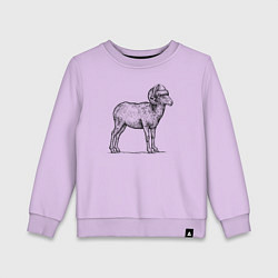 Свитшот хлопковый детский Барашек в новогодней шапке, цвет: лаванда