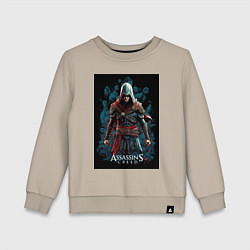 Свитшот хлопковый детский Assassins creed старый стиль, цвет: миндальный