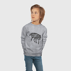 Свитшот хлопковый детский SWAG Wolf, цвет: меланж — фото 2