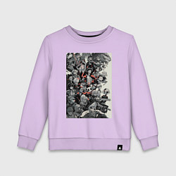 Свитшот хлопковый детский Ван-Пис Луффи Монки Д, цвет: лаванда
