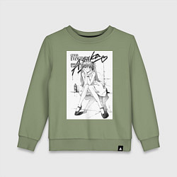 Свитшот хлопковый детский Евангелион Аска Сорью, цвет: авокадо