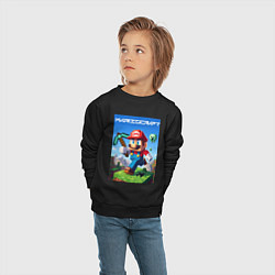 Свитшот хлопковый детский Minecraft and Mario - ai art collaboration, цвет: черный — фото 2