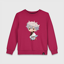 Свитшот хлопковый детский Гинтама Гинтоки Саката Самурай, цвет: маджента