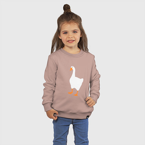 Детский свитшот Untitled goose game honk / Пыльно-розовый – фото 3