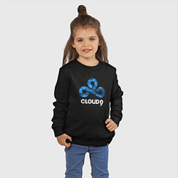 Свитшот хлопковый детский Cloud9 - blue cloud logo, цвет: черный — фото 2