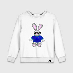 Свитшот хлопковый детский Кролик с цепочкой, цвет: белый