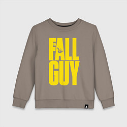 Свитшот хлопковый детский The fall guy logo, цвет: утренний латте