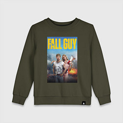 Свитшот хлопковый детский Ryan Gosling and Emily Blunt the fall guy, цвет: хаки