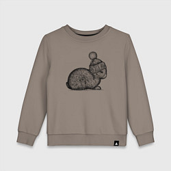 Свитшот хлопковый детский Зайченок в шапке, цвет: утренний латте