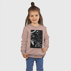 Свитшот хлопковый детский Космос формулы, цвет: пыльно-розовый — фото 2
