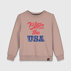 Свитшот хлопковый детский Bless the USA, цвет: пыльно-розовый