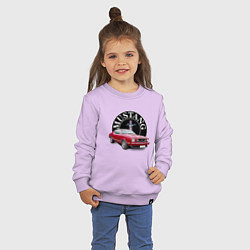 Свитшот хлопковый детский Форд Мустанг 1974 года, цвет: лаванда — фото 2