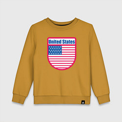 Свитшот хлопковый детский United States, цвет: горчичный
