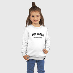 Свитшот хлопковый детский Juliana never alone - motto, цвет: белый — фото 2