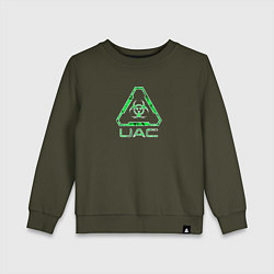 Свитшот хлопковый детский UAC зелёный повреждённый, цвет: хаки