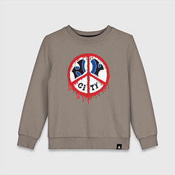 Свитшот хлопковый детский NY city peace, цвет: утренний латте