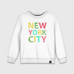 Свитшот хлопковый детский New York city colors, цвет: белый