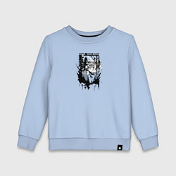 Свитшот хлопковый детский Велоромантика осенью, цвет: мягкое небо