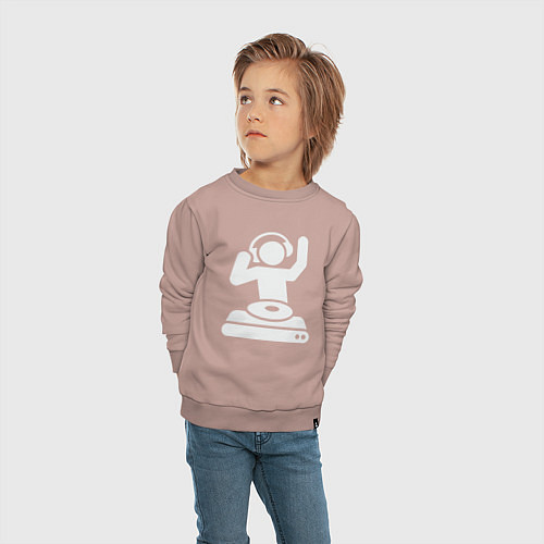 Детский свитшот Party dj / Пыльно-розовый – фото 4