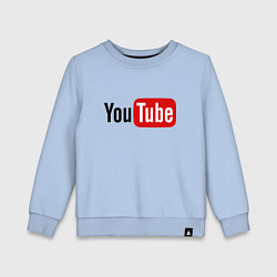 Свитшот хлопковый детский You tube logo, цвет: мягкое небо