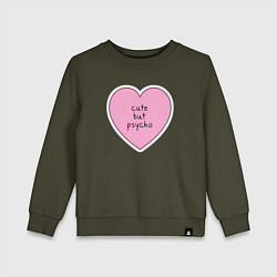Детский свитшот Cute but psycho pink heart